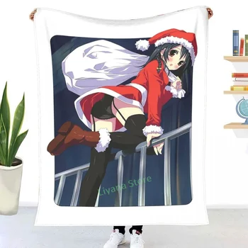 Sexy Santa Anime Mergina Kalėdų V8.0 Mesti Antklodę 3D atspausdintas sofa-lova, miegamojo dekoratyviniais antklodė vaikų, suaugusiųjų Kalėdų dovana