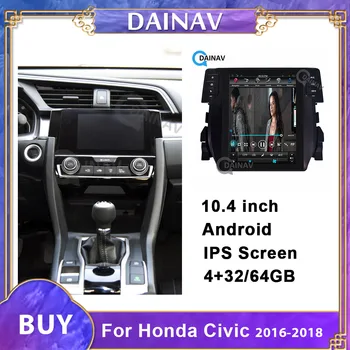 Vertikalus Ekranas, Automobilių Radijas Stereo Honda-Civic 2016-2018 Automobilių Autoradio GPS Navigacijos, Multimedijos DVD grotuvas