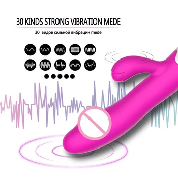 30 Greičio Rabbit Vibratorius Moters Klitorio Stimuliacija Įkraunama Tikroviškas Dildo G Spot Vibratorius Suaugusių Moterų Sekso Žaislai