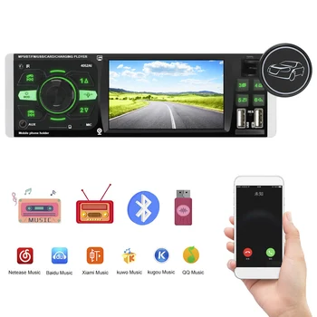 4.1 Colių Automobilio Radijo 1 Din Audio Video MP5 Grotuvas Bluetooth FM USB Greito Įkrovimo ISO Nuotolinio Daugiaspalvis Apšvietimas Balso TF