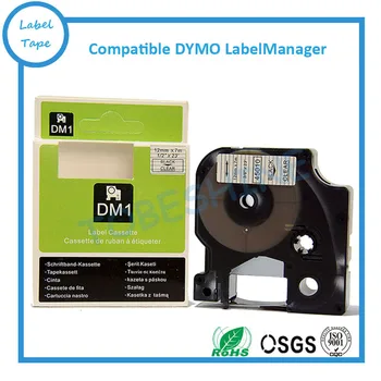Nemokamas pristatymas 10pk Dymo Labelmanager D1 12mm Black on Aišku, 45010 dymo d1 tape cartridge