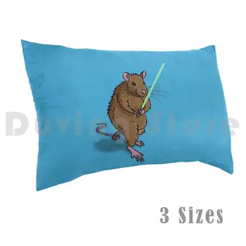 Žiurkės Jedi Pagalvės užvalkalą Spausdinti 50x75 Žiurkės Jedi Graužikų Lightsaber Jėga Rattus Mielas Gyvūnų Juokingas, Kvailas