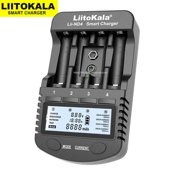 LiitoKala Lii-ND4 NiMH/Cd AA AAA Įkroviklis LCD Ekranas Ir Bandymo Baterijos Talpa 1,2 V D 9V Baterijos.