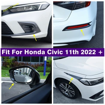Anglies Pluošto Išvaizdą, Priekiniai Galiniai Rūko Žibintai Žibintas galinio vaizdo Veidrodėlis, Lietaus Vokų Antakių Padengti Apdaila Honda Civic 11 Sedanas 2022 2023