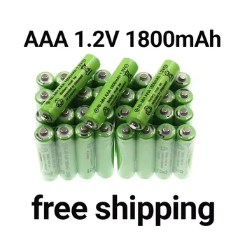 Free shopping+nauja AAA akumuliatorius NIMH 1.2 V 100% AAA 1800 MAH 1.2 V įkraunamas 2A batteryaiyaya