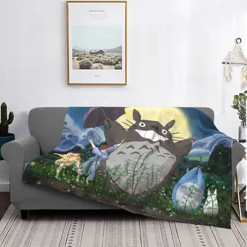Mein Nachbar Totoro Decke Abdeckung Samt Japanischen Anime Mei Satsuki Ultra-Weiche Werfen Decken für Schlafzimmer Sofa-Bett Tep