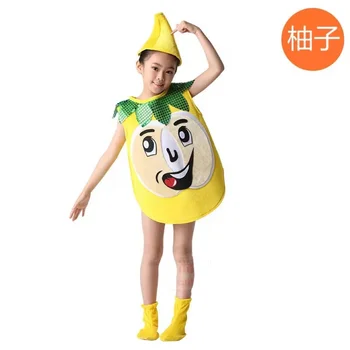 Helovinas Vaikų vaisiai šokių drabužių, daržovių greipfrutų svogūnai baklažano veiklos Suaugusių tėvų ir vaikų cosplay kostiumas