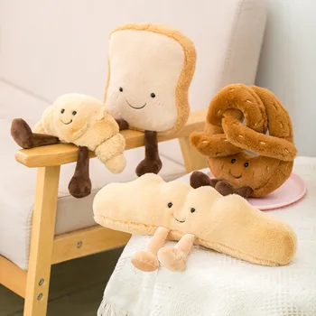 Mielas skrudinta Duona Pliušinis Lėlės pet balso mažas akis, batono, croissant mažų kojų pliušinis žaislas 