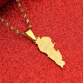 Aukso Spalvos Libanas Žemėlapis Pakabukas Karoliai Liban Žemėlapiai Libano Tėvynės Madinga Papuošalai, Dovanos