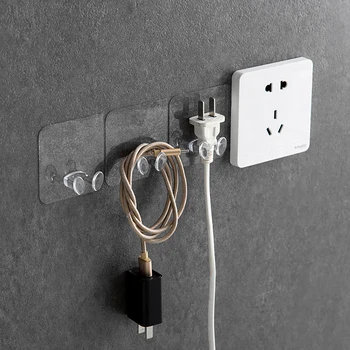 Skaidrios sienos kabo saugojimo kablio elektros kištuko lizdų laikiklis namų vonios kambario aksesuarai