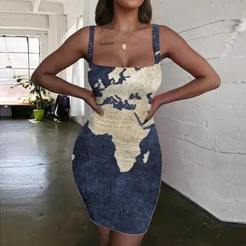 Giyu Prekės Pasaulio žemėlapyje Suknelės Moterims Modelio Apynasrio Rankovių Harajuku 3d Spausdinimo Moteriški Drabužiai Plius Dydis Derliaus korėjos Stiliaus