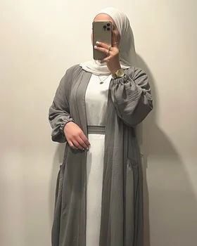 Ramadanas Eid Abaja Femme Musulman Kaftan Musulmonų Abaja Dubajus Turkijos Islamo Megztinis Suknelė Malda Drabužiai Moterims Niqab Skraiste Arabe