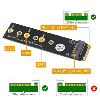 M. 2 (NGFF) Klavišas B+M, Kad Raktas M Adapteris Palaiko 2242/2260/2280 Tipas M. 2 Raktas M VSD Aspektą Nauja Versija PCI-E SSD Magistralės